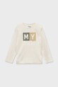 Mayoral longsleeve bawełniany 173.5C.Mini.9BYA beżowy AW25
