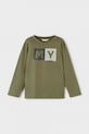 Mayoral longsleeve bawełniany nadruk zielony 173.5C.Mini.9BYA