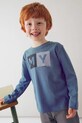 Mayoral longsleeve bawełniany nadruk niebieski 173.5C.Mini.9BYA