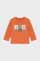 Mayoral longsleeve din bumbac pentru bebeluși bumbac portocaliu 2063.3B.Baby.9BYA