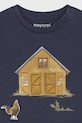 Băieți Mayoral longsleeve din bumbac pentru copii 2067.3D.Baby.9BYA bleumarin