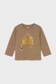 Mayoral longsleeve bawełniany dziecięcy nadruk brązowy 2067.3D.Baby.9BYA