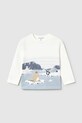Mayoral longsleeve bawełniany niemowlęcy wzorzyste biały 2068.3D.Baby.9BYA