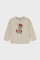Mayoral longsleeve din bumbac pentru copii print maro 2070.3E.Baby.9BYA