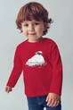 Mayoral longsleeve din bumbac pentru copii print rosu 2071.3E.Baby.9BYA