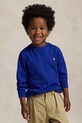 Dětské bavlněné tričko s dlouhým rukávem Polo Ralph Lauren kulatý modrá 322854677098