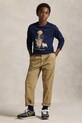 Παιδικό βαμβακερό μακρυμάνικο Polo Ralph Lauren σκούρο μπλε 323981177001