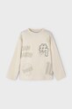 Mayoral longsleeve bawełniany 4074.5A.Mini.9BYA beżowy AW25