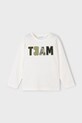 Mayoral longsleeve bawełniany 4077.5A.Mini.9BYA biały AW25