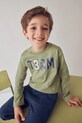 Mayoral longsleeve bawełniany okrągły zielony 4077.5A.Mini.9BYA