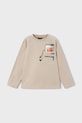 Mayoral longsleeve bawełniany 4078.5B.Mini.9BYA beżowy AW25