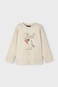 Mayoral longsleeve bawełniany 4079.5B.Mini.9BYA beżowy AW25
