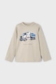 Mayoral longsleeve din bumbac pentru copii 4085.5D.Mini.9BYA maro AW25