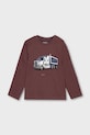 Mayoral longsleeve din bumbac pentru copii print burgundia 4085.5D.Mini.9BYA