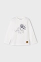 Mayoral longsleeve bawełniany dziecięcy 4089.5E.Mini.9BYA biały AW25