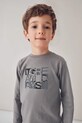 Mayoral longsleeve din bumbac pentru copii print gri 4095.5H.Mini.9BYA