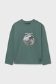 Mayoral top a maniche lunghe in cotone girocollo verde 7003.7A.Junior.9BYA
