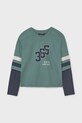 Mayoral longsleeve bawełniany 7004.7A.Junior.9BYA turkusowy AW25