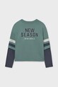 Chłopiec Mayoral longsleeve bawełniany 7004.7A.Junior.9BYA turkusowy