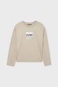 Mayoral longsleeve bawełniany dziecięcy nadruk beżowy 7011.7D.Junior.9BYA