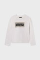 Mayoral longsleeve din bumbac pentru copii 7013.7E.Junior.9BYA bej AW25