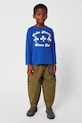 Bobo Choses longsleeve bawełniany niemowlęcy Have Fun niebieski 225AC008