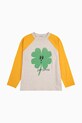 Bobo Choses longsleeve bawełniany niemowlęcy Lucky Clover 225AC018 szary AW25