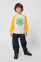 Bobo Choses longsleeve bawełniany niemowlęcy Lucky Clover 225AC018 szary