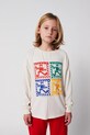 Bobo Choses longsleeve din bumbac pentru copii Rainbow Mr Pencil print alb 225AC020