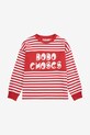 Bobo Choses longsleeve bawełniany dziecięcy 225AC135 czerwony AW25