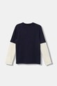Puma longsleeve din bumbac pentru copii MID90s Layered Longsleeve B 688467 bleumarin AW25