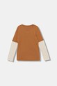 Puma longsleeve bawełniany dziecięcy MID90s Layered Longsleeve B 688467 brązowy AW25