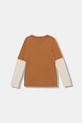 Puma longsleeve bawełniany dziecięcy MID90s Layered Longsleeve B 688467 brązowy AW25