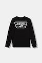 Bombažna majica z dolgimi rokavi Vans Full Patch Back LS Okrogel črna VN000JCTBLK1