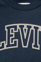 Chlapec Detská bavlnená košeľa s dlhým rukávom Levi's COLLEGIATE LS TEE 8EP410 tmavomodrá
