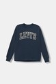 Levi's longsleeve din bumbac pentru copii COLLEGIATE LS TEE print bleumarin 9EP410