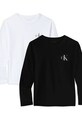 Calvin Klein Jeans longsleeve bawełniany dziecięcy 2-pack IB0IB02255.104.116.9BYA czarny AW25