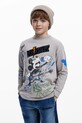 Desigual longsleeve bawełniany dziecięcy nadruk szary 25WBTK13
