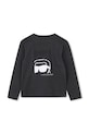 Karl Lagerfeld longsleeve din bumbac pentru copii Z30951.114.150 gri AW25
