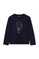 Karl Lagerfeld longsleeve bawełniany dziecięcy nadruk granatowy Z30953.86.108