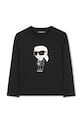 Дитячий бавовняний лонгслів Karl Lagerfeld бавовна чорний Z30953.162.174
