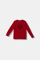 Guess longsleeve bawełniany dziecięcy nadruk czerwony L5BI01.I3Z14.9BYA