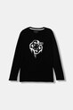 Guess longsleeve bawełniany dziecięcy nadruk czarny L5BI01.I3Z14.9BYA