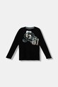 Guess longsleeve bawełniany dziecięcy nadruk czarny L5BI03.I3Z14.9BYA