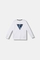 Guess longsleeve bawełniany dziecięcy aplikacja biały L5BI04.I3Z14.9BYA