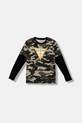 Guess longsleeve bawełniany dziecięcy nadruk zielony L5BI06.I3Z14.9BYA