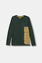 Guess longsleeve bawełniany dziecięcy nadruk zielony L5BI19.I3Z14.9BYA