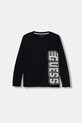 Guess longsleeve bawełniany dziecięcy nadruk czarny L5BI19.I3Z14.9BYA