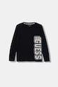 Guess longsleeve bawełniany dziecięcy nadruk czarny L5BI19.I3Z14.9BYA