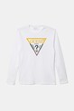 Guess longsleeve bawełniany dziecięcy aplikacja biały L5BI35.I3Z14.9BYA